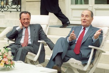 Michel Rocard et François Mitterrand en 1990
