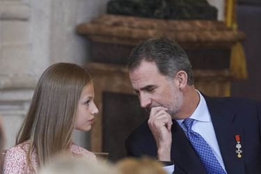 La princesse Leonor et le roi Felipe VI d'Espagne à Madrid, le 19 juin 2019