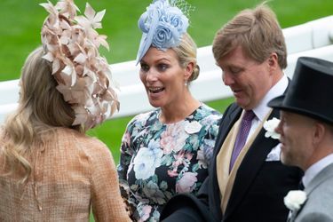 La reine Maxima et le roi Willem-Alexander des Pays-Bas avec Zara Phillips et son mari Mike Tindall au Royal Ascot, le 18 juin 2019