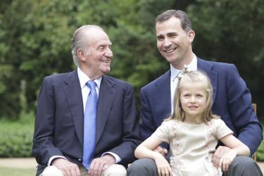 Juan Carlos, Felipe et sa fille Leonor