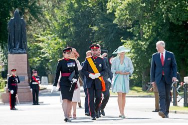Le grand-duc héritier Guillaume de Luxembourg et son épouse la princesse Stéphanie à Sandhurst, le 11 août 2017