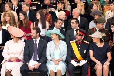Les princesses Claire, Stéphanie et Alexandra et les princes Félix et Guillaume de Luxembourg à Sandhurst, le 11 août 2017