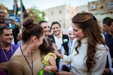 La reine Rania de Jordanie à Amman, le 16 août 2015