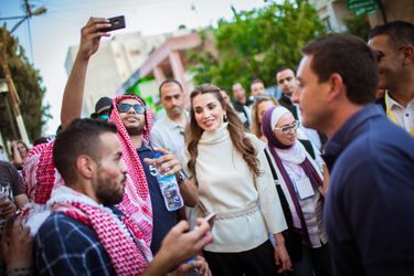 La reine Rania de Jordanie à Amman, le 16 août 2015