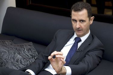 Bachar al-Assad  lors d'une interview à Damas le 17 juin 2013. 