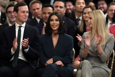 Jared Kushner, Kim Kardashian et Ivanka Trump à la Maison-Blanche le 13 juin 2019