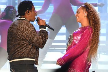 Jay-Z et Beyoncé sur scène le 21 avril. 