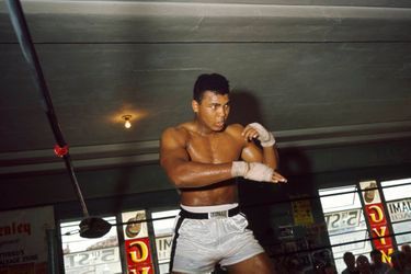 Mohamed Ali, alors prénommé Cassius Clay, lors de la préparation de son combat face à Sonny Liston