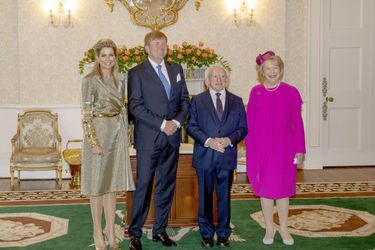 La reine Maxima et le roi Willem-Alexander des Pays-Bas avec Michael D. Higgins et sa femme Sabina à Dublin, le 12 juin 2019