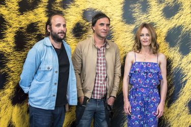 Vanessa Paradis, Vincent Macaigne et Samuel Benchetrit au festival de Loncarno, le 7 août 2017.