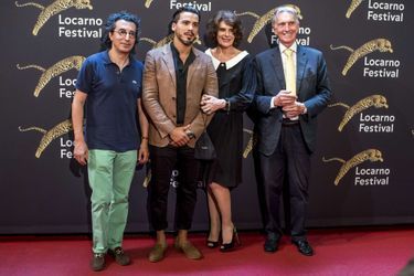 Nadir Moknèche, Tewfik Jallab, Fanny Ardant et Marco Solari au festival de Loncarno, le 3 août 2017.