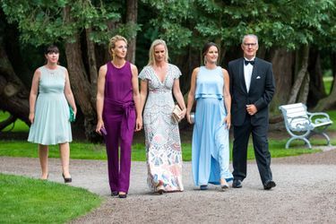 La princesse Sofia de Suède très enceinte à Bastad, le 2 août 2017