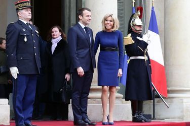 Emmanuel et Brigitte Macron ici à l&#039;Elysée le 19 mars 2018. 