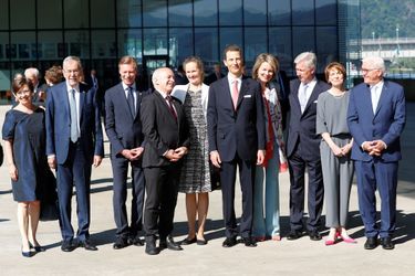 La reine Mathilde et le roi des Belges Philippe avec les chefs d&#039;Etats germanophones et certains de leurs conjoints à Linz, le 4 juin 2019