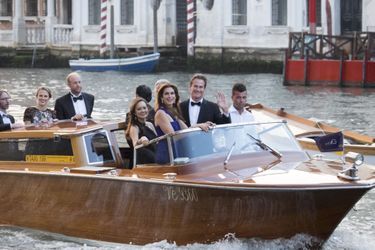 Cindy Crawford se rend au mariage de George et Amal Clooney à Venise en 2014.
