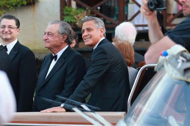 George Clooney se rend à son mariage avec Amal Alamuddin à Venise en 2014. 