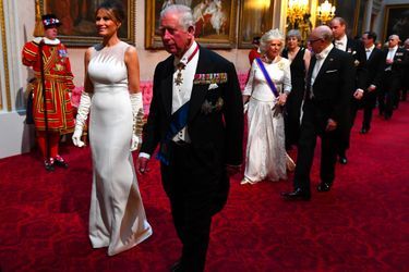 Melania Trump et le prince Charles à Buckingham Palace, le 3 juin 2019.