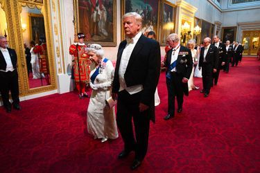 La reine et Donald Trump à Buckingham Palace, le 3 juin 2019.