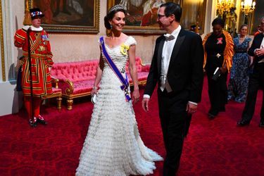 Kate, la duchesse de Cambridge, et Steve Mnuchin à Buckingham Palace, le 3 juin 2019.