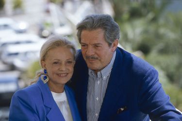 Festival de Cannes 1991. Jeanne Moreau avec Marcello Mastrioanni.