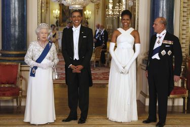 La reine Elizabeth II avec le président des Etats-Unis Barack Obama à Buckingham Palace, le 24 mai 2011