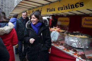 Anne Hidalgo sur un marché parisien, le 29 janvier 2014.