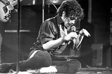 Prince en concert à Londres, en 1981.