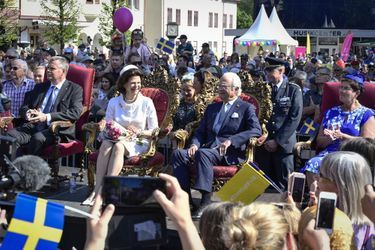 La reine Silvia et le roi Carl XVI Gustaf de Suède à Borlänge, le 6 juin 2019