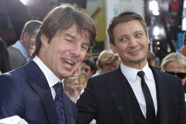 Jeremy Renner et Tom Cruise à New York le 27 juillet 2015