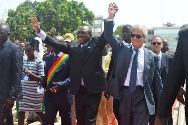 Vincent Bolloré et le président guinéen Alpha Condé