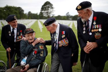 Des vétérans du "D-Day" à Colleville-sur-Mer, le 4 juin 2019.
