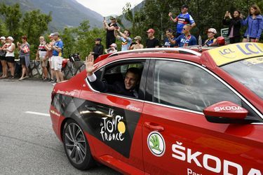 Emmanuel Macron lors de la 17ème étape du Tour de France