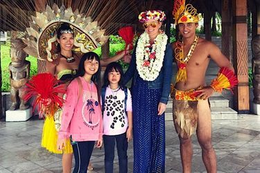 Le clan Hallyday en vacances à Tahiti, avril 2016.
