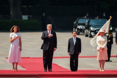 L'impératrice Masako et l'empereur Naruhito du Japon avec Donald et Melania Trump à Tokyo, le 27 mai 2019