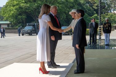 L'impératrice Masako et l'empereur Naruhito du Japon avec Melania et Donald Trump à Tokyo, le 27 mai 2019