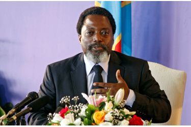 Jospeh Kabila, président de la RDC en conférence de presse à Kinshasa le 26 janvier 2018. 