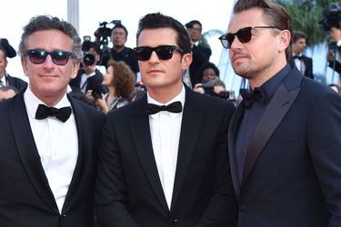Orlando Bloom et Leonardo DiCaprio et l'homme d'affaires Alejandro Agag à Cannes jeudi