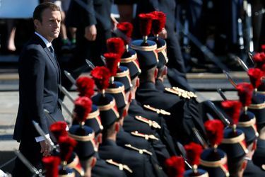 Emmanuel Macron sur les Champs-Elysées pour le 14 Juillet
