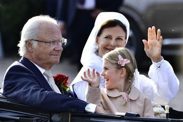 Le roi Carl XVI Gustav et la reine Silvia aux 40 ans de la princesse Victoria, le 14 juillet 2017.