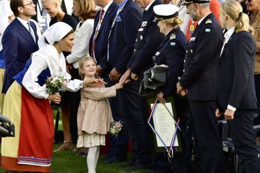 La princesse Victoria, son mari Daniel, le prince Oscar et la princesse Estelle aux 40 ans de la princesse Victoria, le 14 juillet 2017.