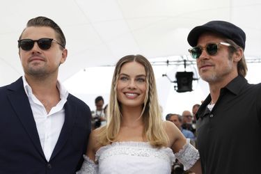 Leonardo DiCaprio, Margot Robbie et Brad Pitt au photocall du film «Once Upon A Time In Hollywood» à Cannes le 22 mai 2019