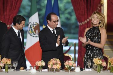 Dîner d’Etat à l’Elysée pour le président mexicain Enrique Peña Nieto et son épouse Angélica Rivera