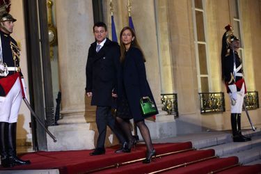 Manuel Valls et Anne Gravoin à l&#039;Elysée en octobre 2015.