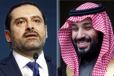 Le Premier ministre libanais Saad Hariri et le prince héritier saoudien Mohammed ben Salmane. 
