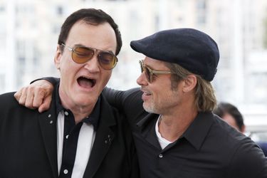 Quentin Tarantino et Brad Pitt au photocall du film «Once Upon A Time In Hollywood» à Cannes le 22 mai 2019