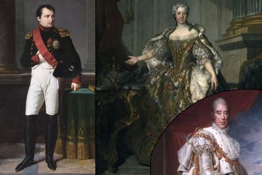 L’empereur Napoléon Bonaparte, la reine de France Marie Leszczynska et le roi Charles X