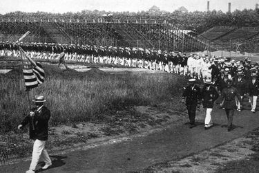 Les USA à la cérémonie d'ouverture des JO de Paris, 1924. 