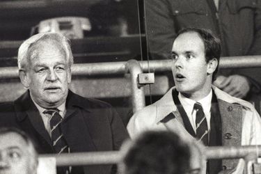 Albert et Rainier regardent le match Monaco-Galatasaray, pour la Coupe de l'UEFA 1989