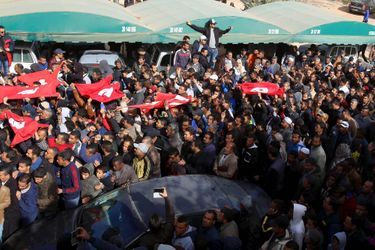 Funérailles de victimes des attaques de Ben Guerdane en Tunisie, le 9 mars 2016.