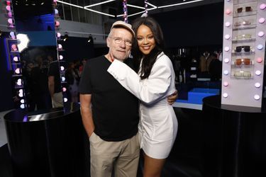 Peter Lindbergh et Rihanna&nbsp;au&nbsp;lancement de la première collection Fenty à Paris le 22 mai 2019